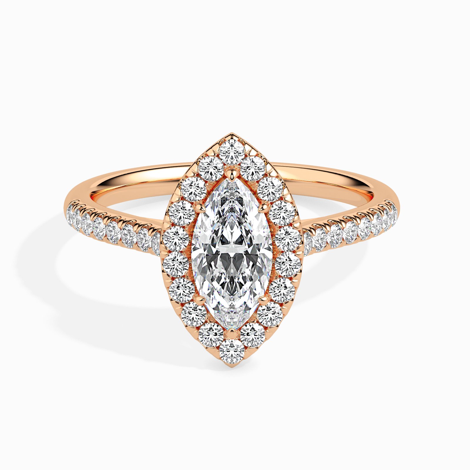 Alina Halo Diamond Marquise Ring