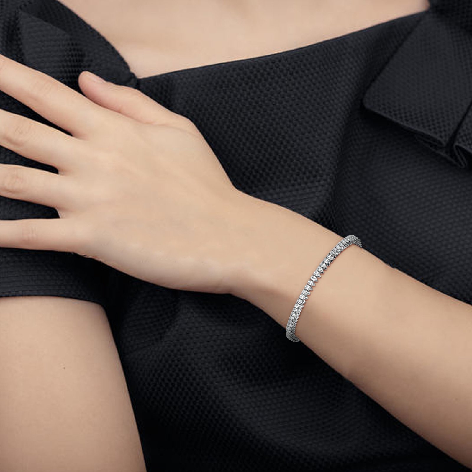 Raina Halo Diamond Tennis Bracelet